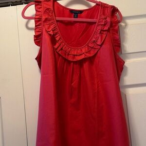 Tommy Hilfiger Red Ruffle Scoop Neck Tank